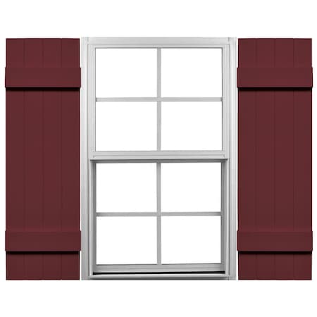 Ekena Millwork 14-in. W x 51-in. H Mid-America Vinyl, Standard Size Four Board Joined Shutters, 078 - Wineberry, PR 00031451078